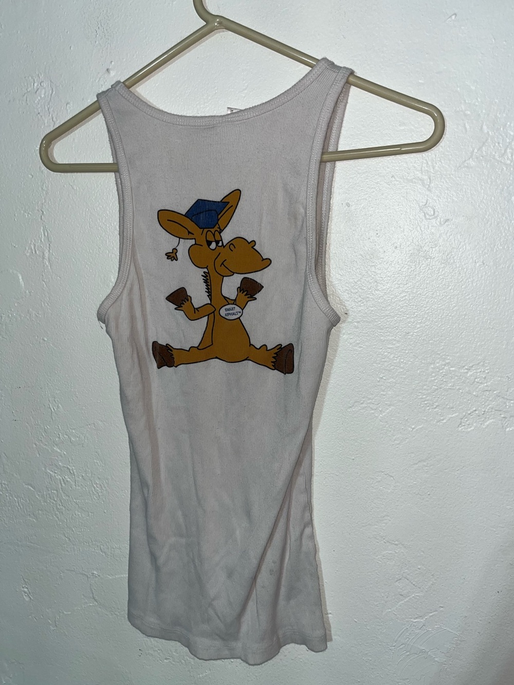 Smart Asphalt White Graphic Tank Top Donkey Cartoon Tucson Jackass Grunge
